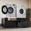 Black 2 Pack Washer Dryer Pedestals with Drawer R6047