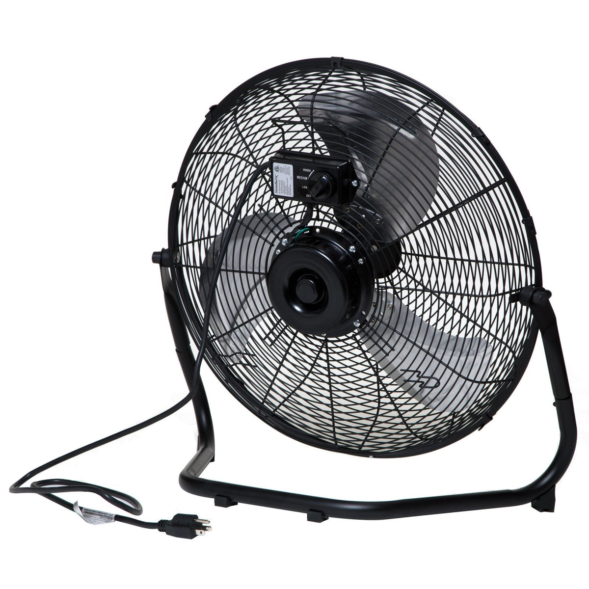 Black 20-Inch High Velocity Floor Fan O768836