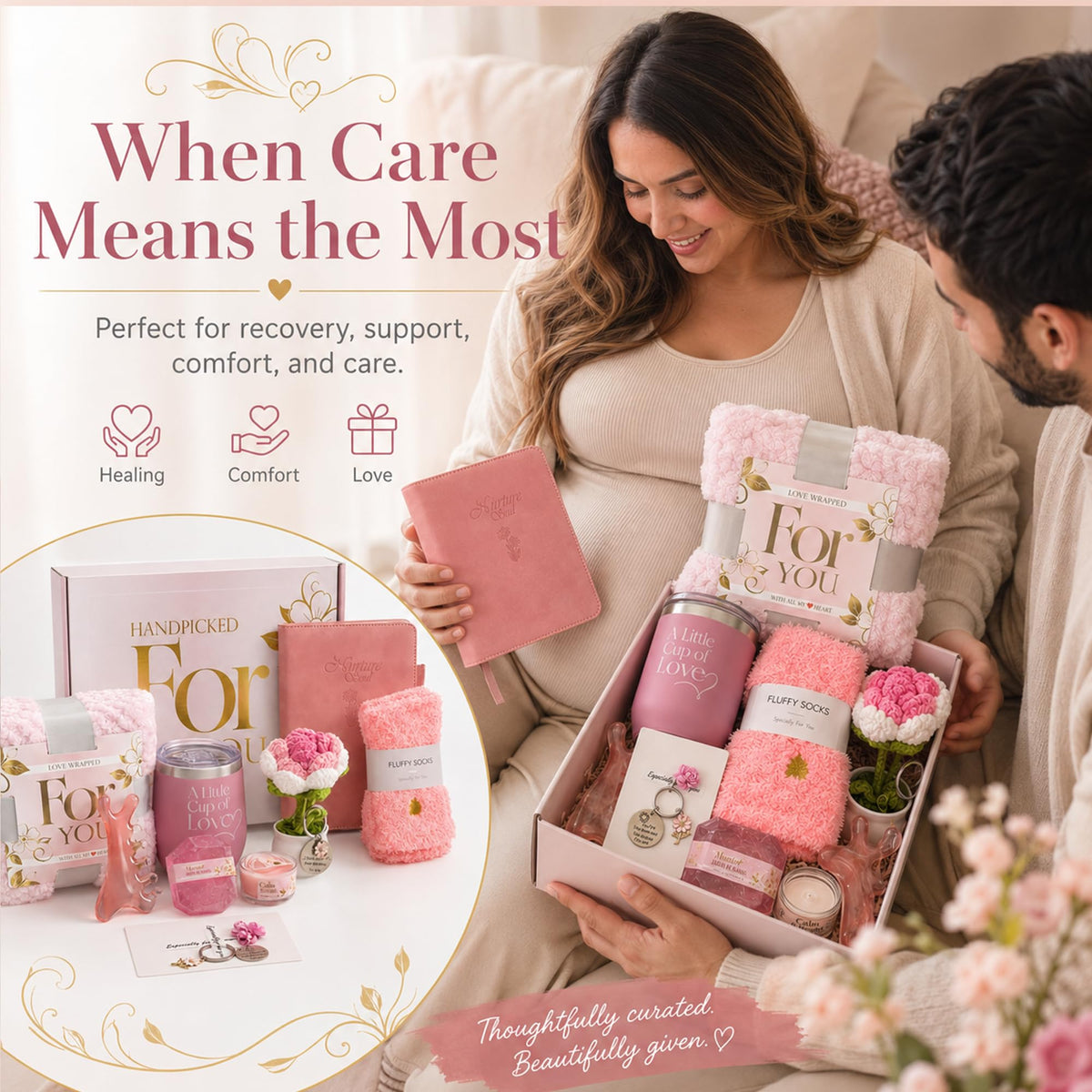 11 Pc Pink Care Package with Blanket P2911