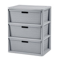 3 Drawer Plastic Storage Tower with Removable Bins, Gray, 2 Pack X164