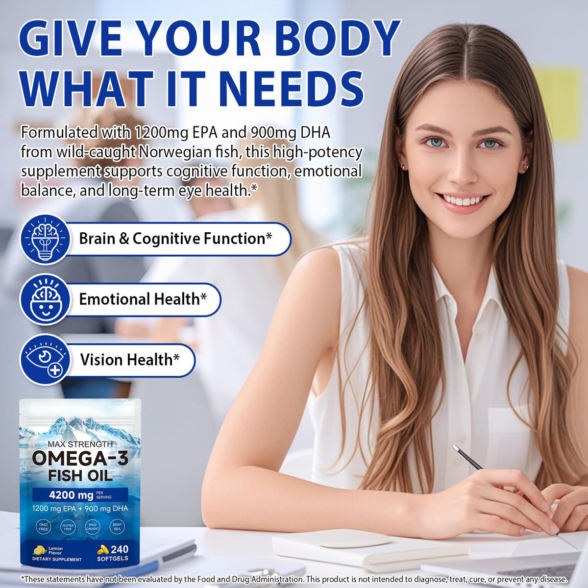 Omega 3 Fish Oil 4200mg 240 Softgels Lemon Flavor N142860
