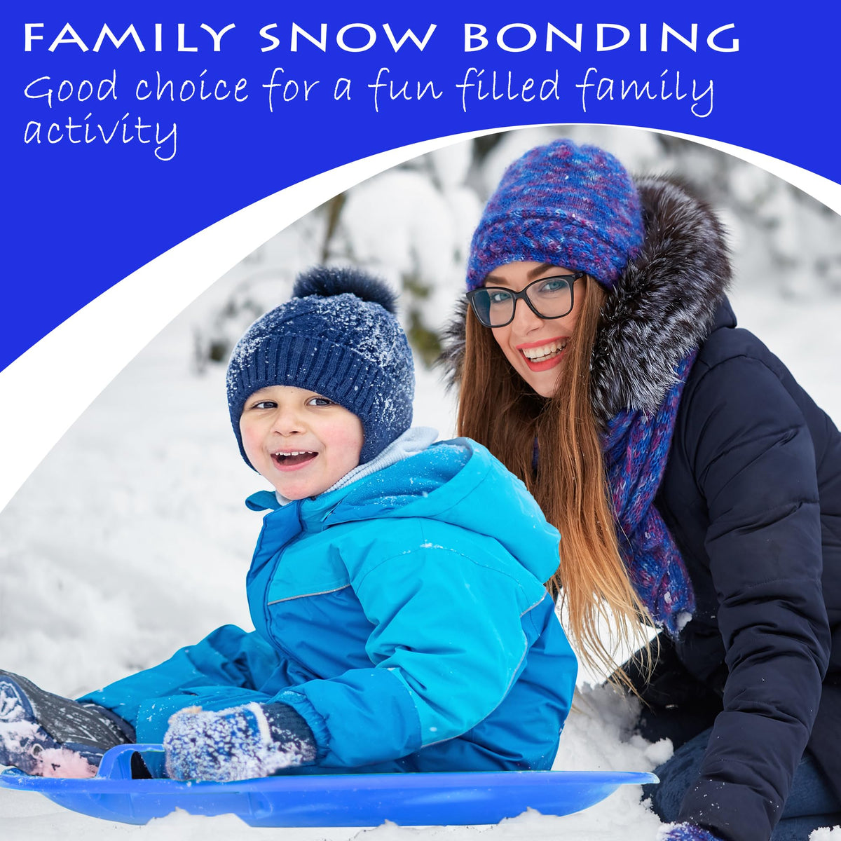 Heavy-Duty Plastic Snow Sled with Handles W495