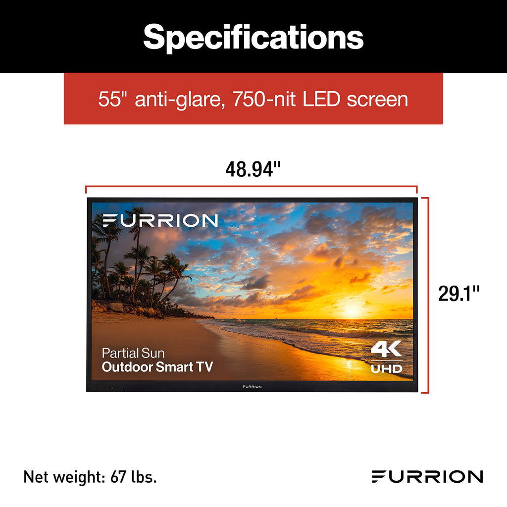 55-Inch 4K Weatherproof Outdoor Smart TV with HDR10 R21828