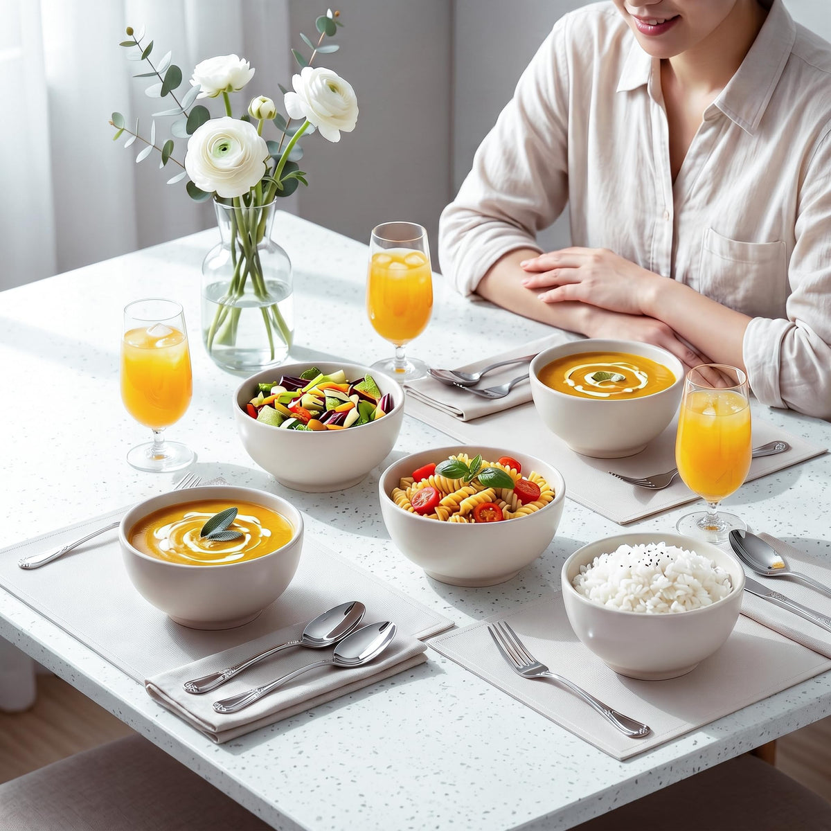 Ceramic Soup Bowls Set of 4 J40014