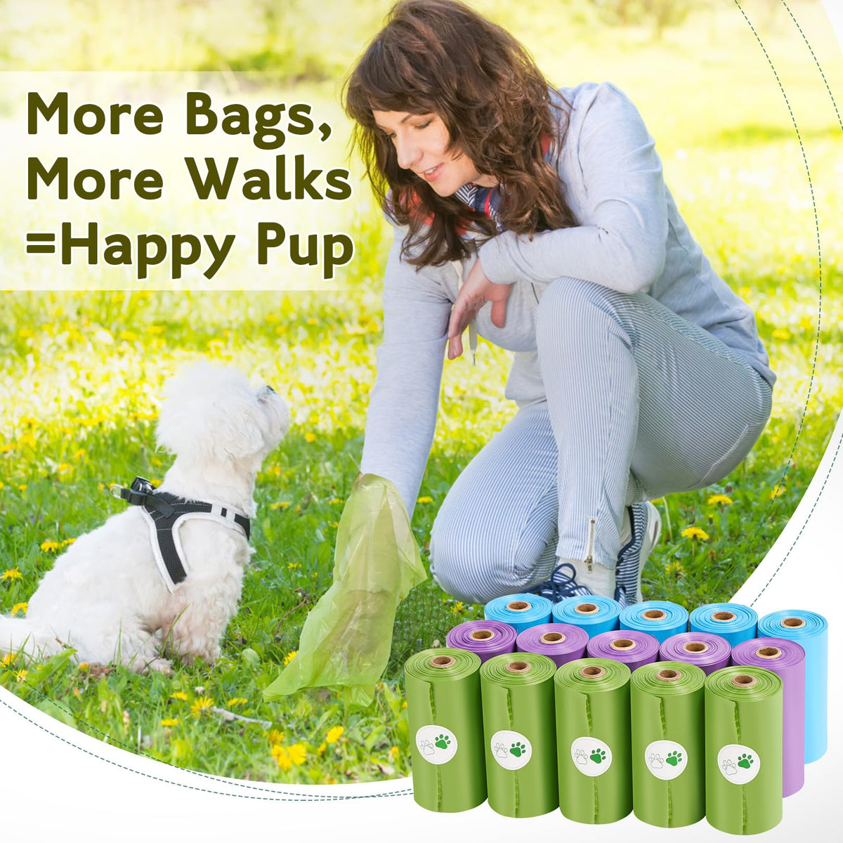 Extra Thick Leak Proof Unscented Dog Poop Bags 300 Count F91670