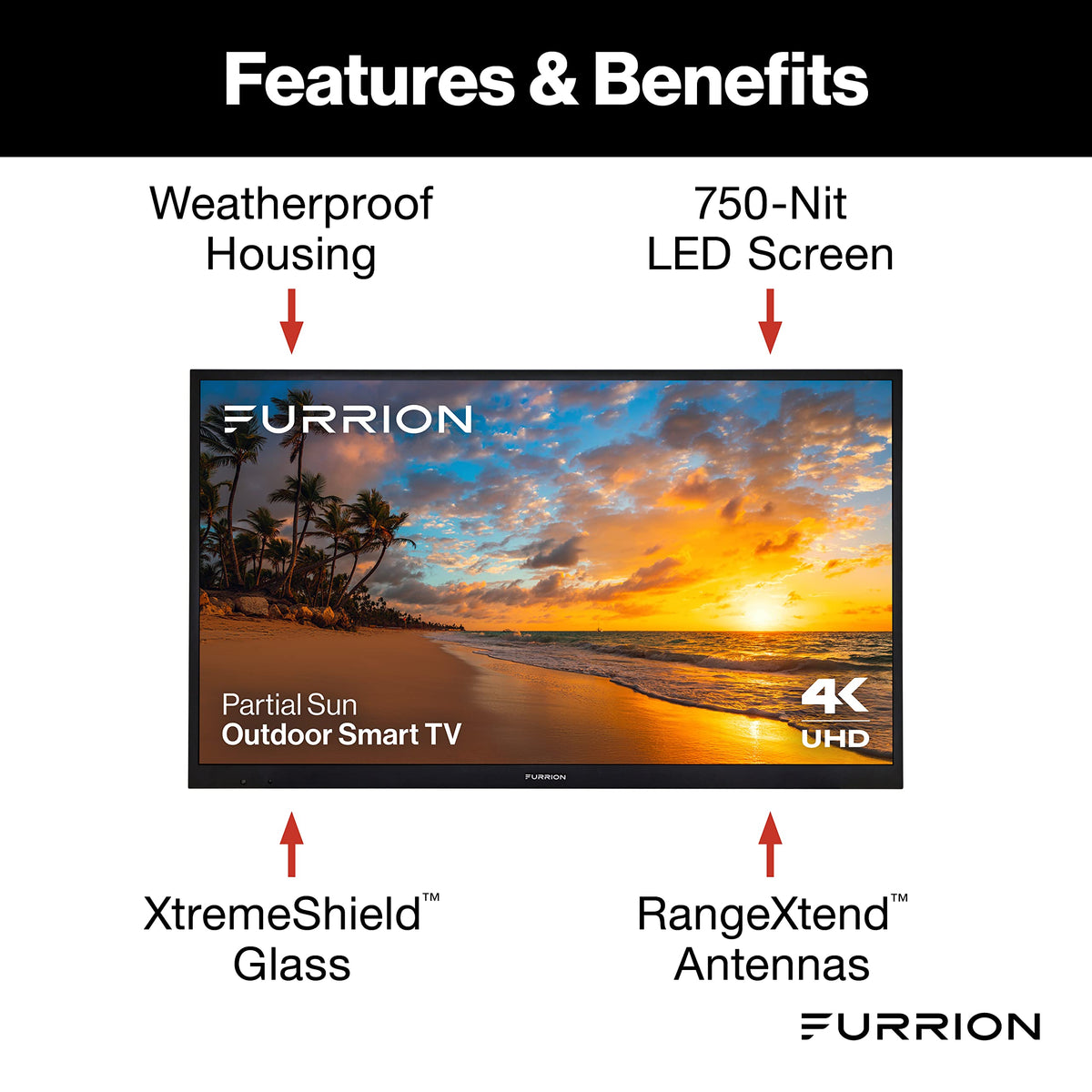 55-Inch 4K Weatherproof Outdoor Smart TV with HDR10 R21828