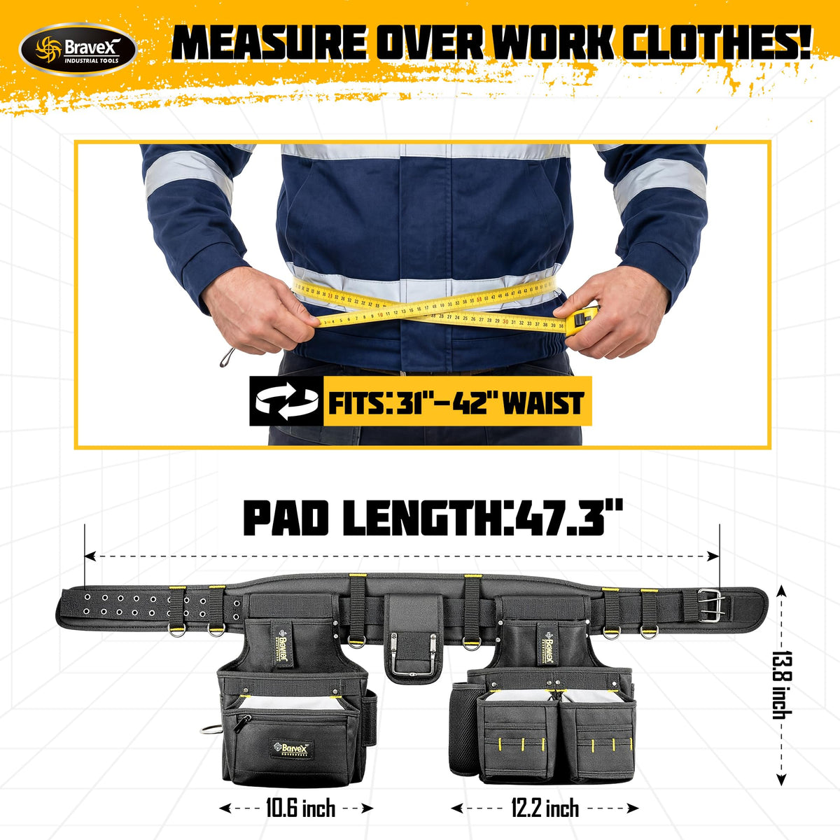 Tool Belt Suspenders 20 Bags 1200D Ballistic Nylon T7792