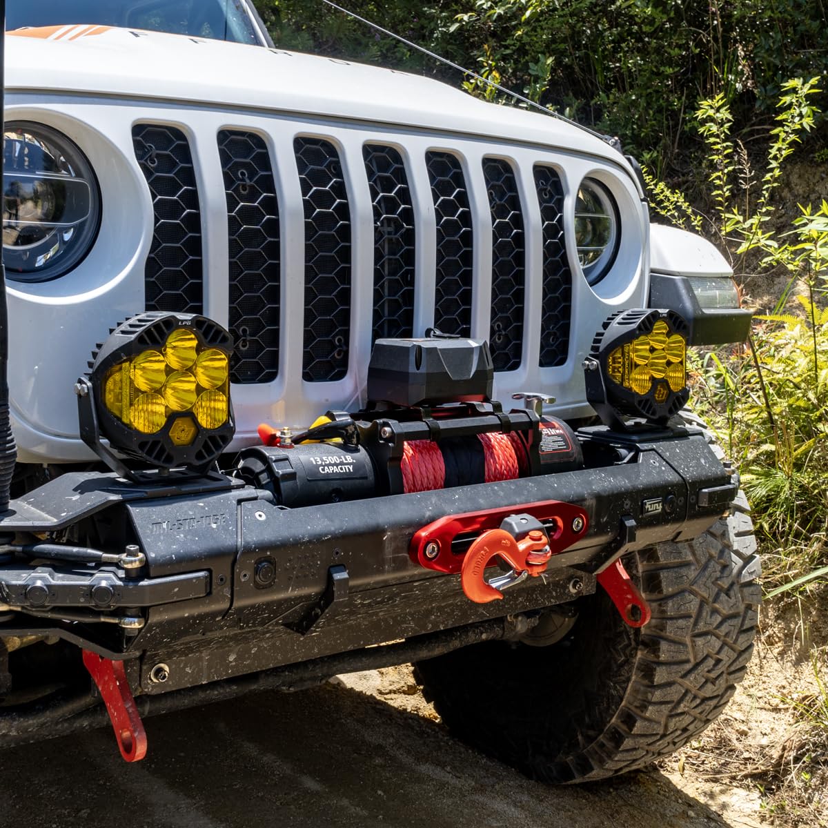 13500lb Waterproof 12V Synthetic Rope Electric Truck Winch W1755