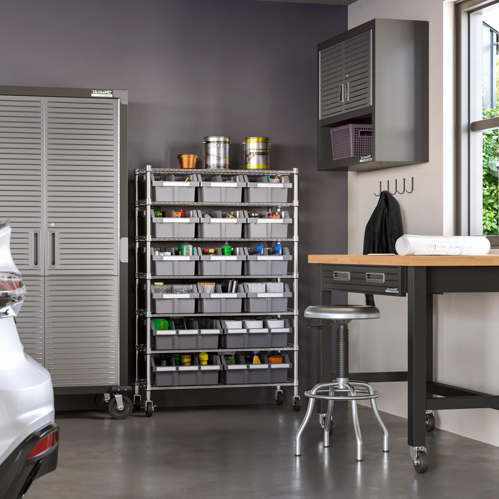 7-Tier 16-Bin Steel Wire Shelving Rack U66373