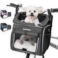 Foldable Soft-Sided Dog Bike Basket Carrier with 2 Open Doors A9630