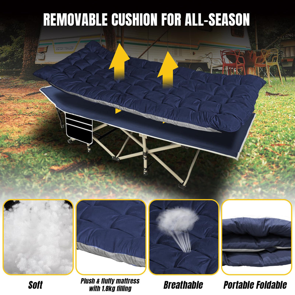 Folding Camping Cot with Removable Mattress and Carry Bag V3333