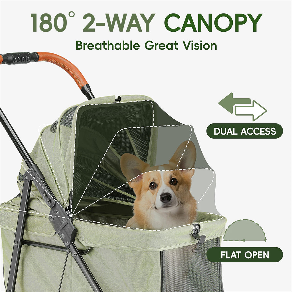 Foldable Pet Stroller Green S94633