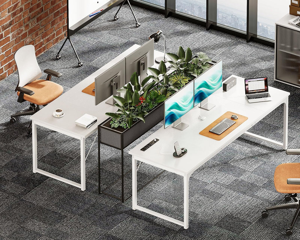 71 Inch White Computer Desk with USB Ports O257761