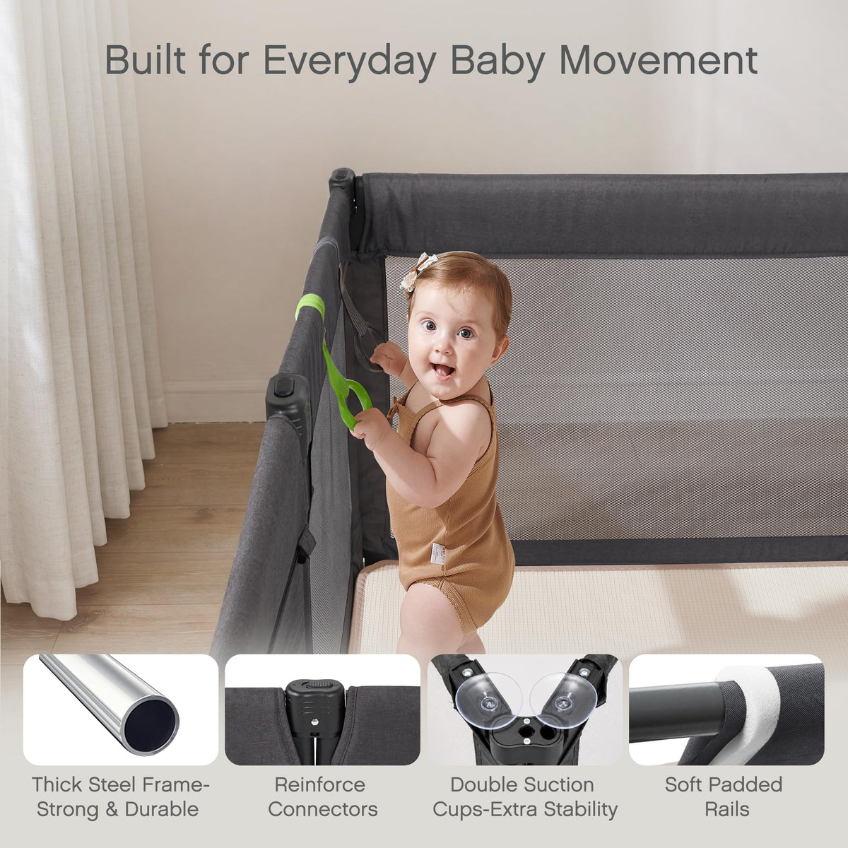 8-Panel Foldable Baby Playpen W632367