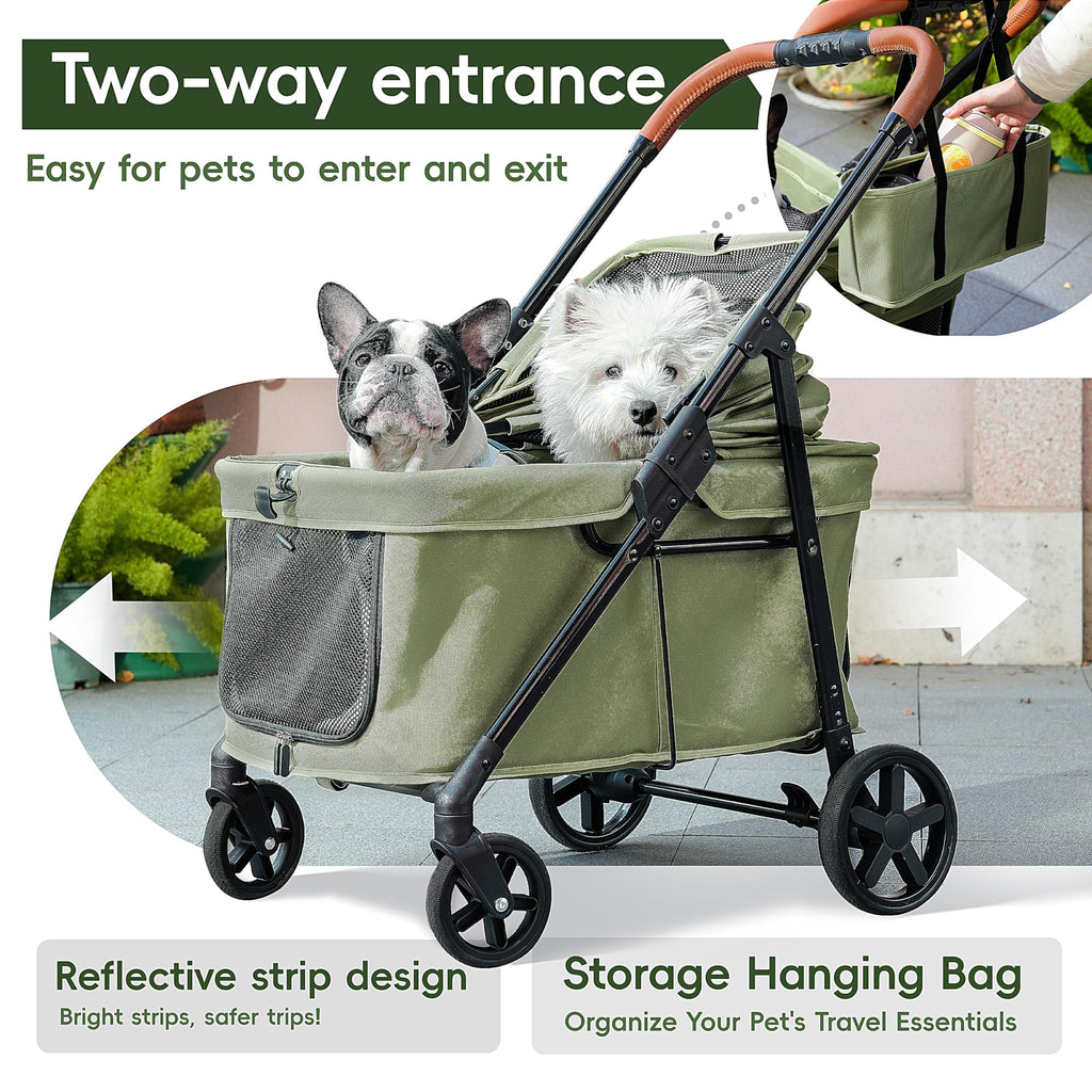 Foldable Pet Stroller Green S94633