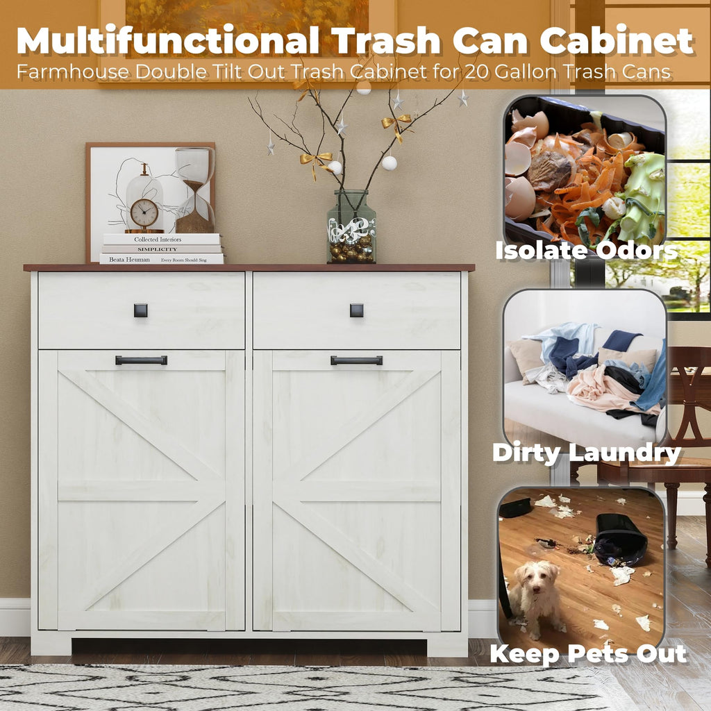 Double Tilt-Out Trash Cabinet for 2x10 Gallon Cans G977