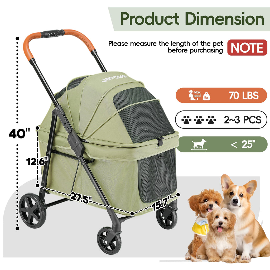 Foldable Pet Stroller Green S94633