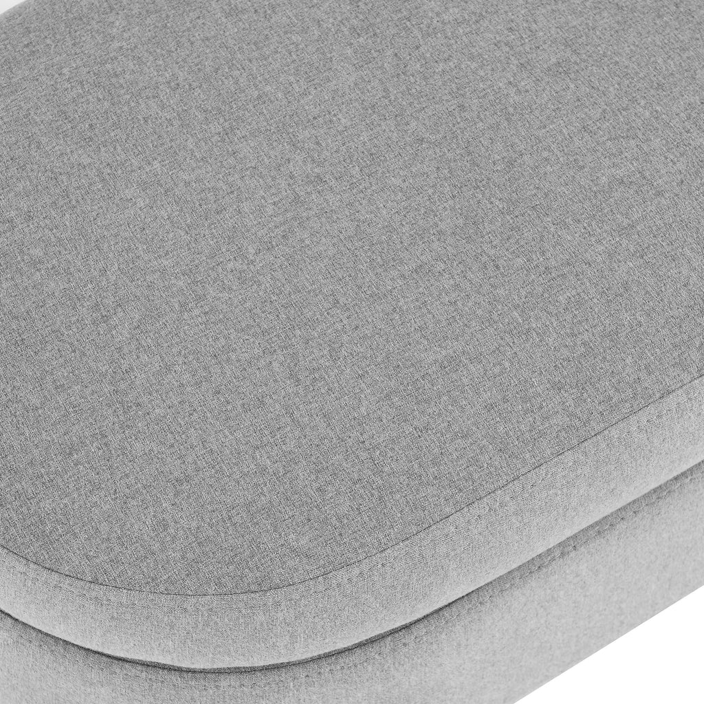 Linen Gray Upholstered Storage Ottoman Bench G27133